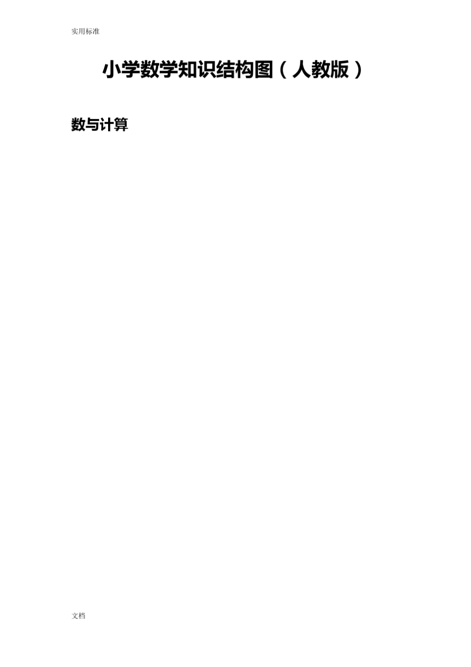 小学数学的知识结构图人教版的_第1页