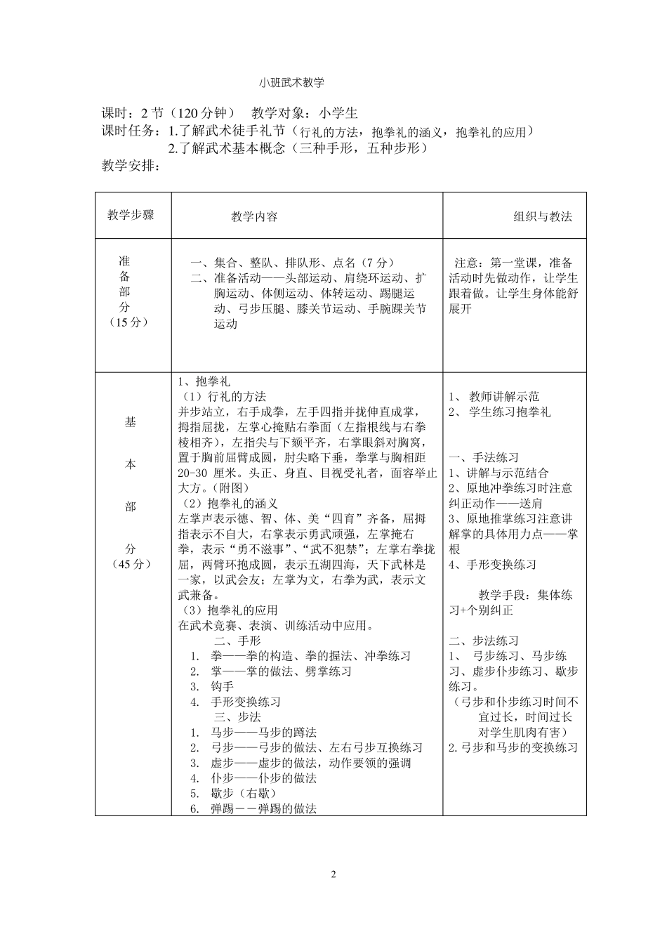 小学武术培训计划_第2页