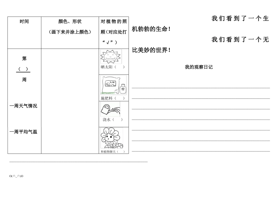 小学植物生长观察记录表【精选】_第2页