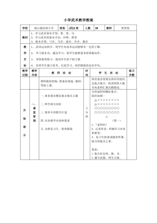 小学武术教学教案