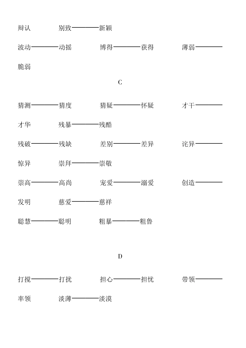 小学生常用的近反义词大全_第3页