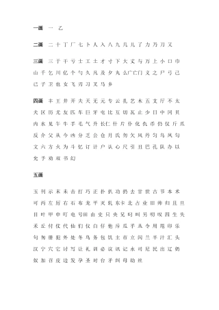 小学生应该掌握的汉字