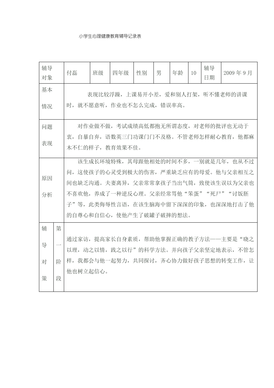 小学生心理咨询记录_第2页