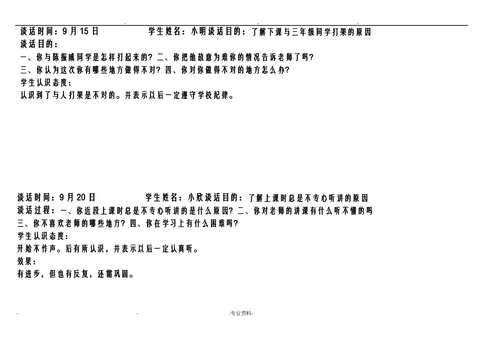 小学生心理访谈记录_第3页