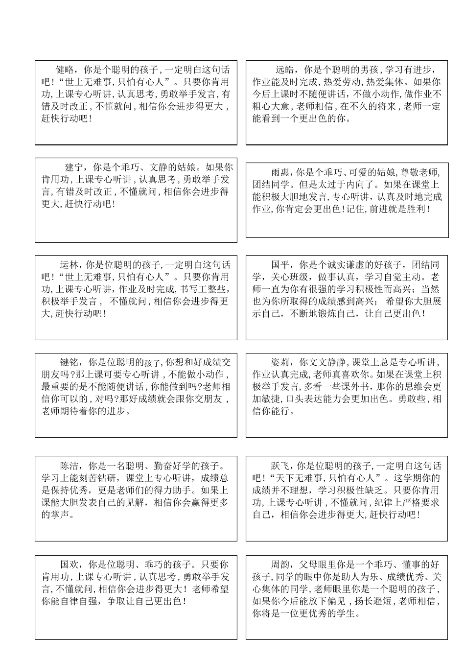 小学生手册评语_第2页