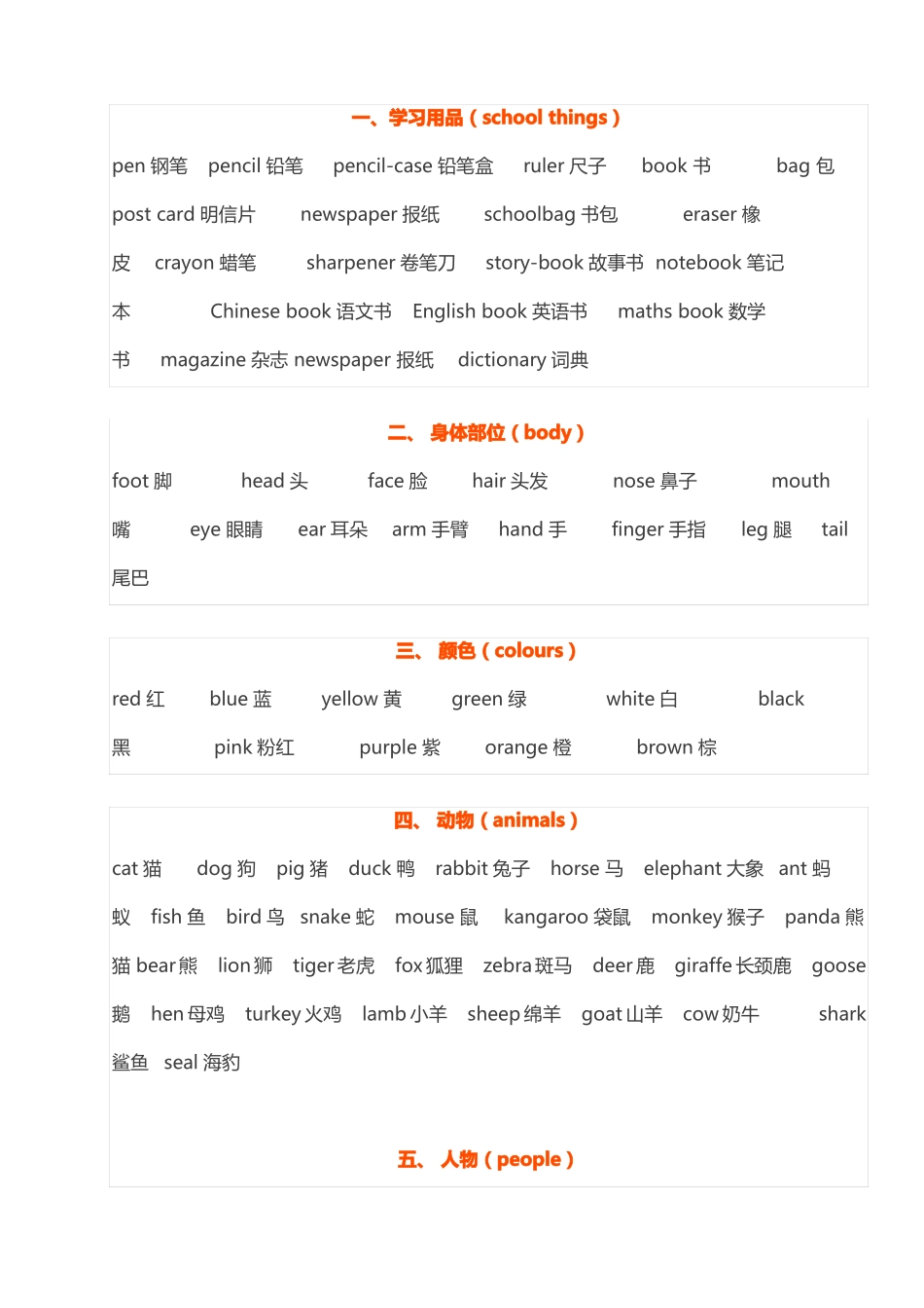 小学生英语单词_第1页