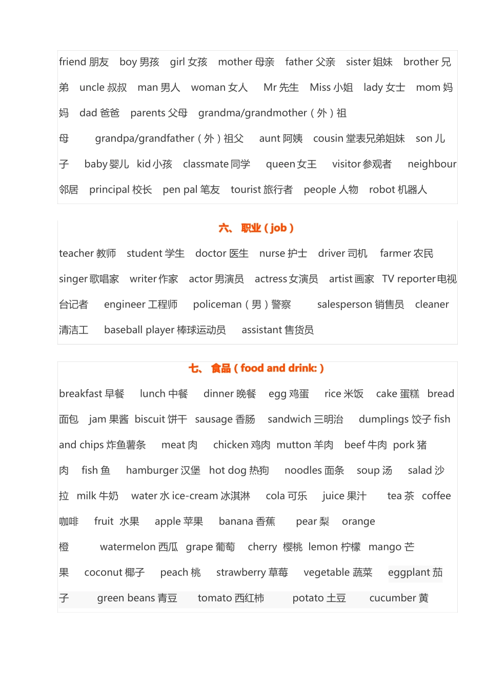 小学生英语单词_第2页