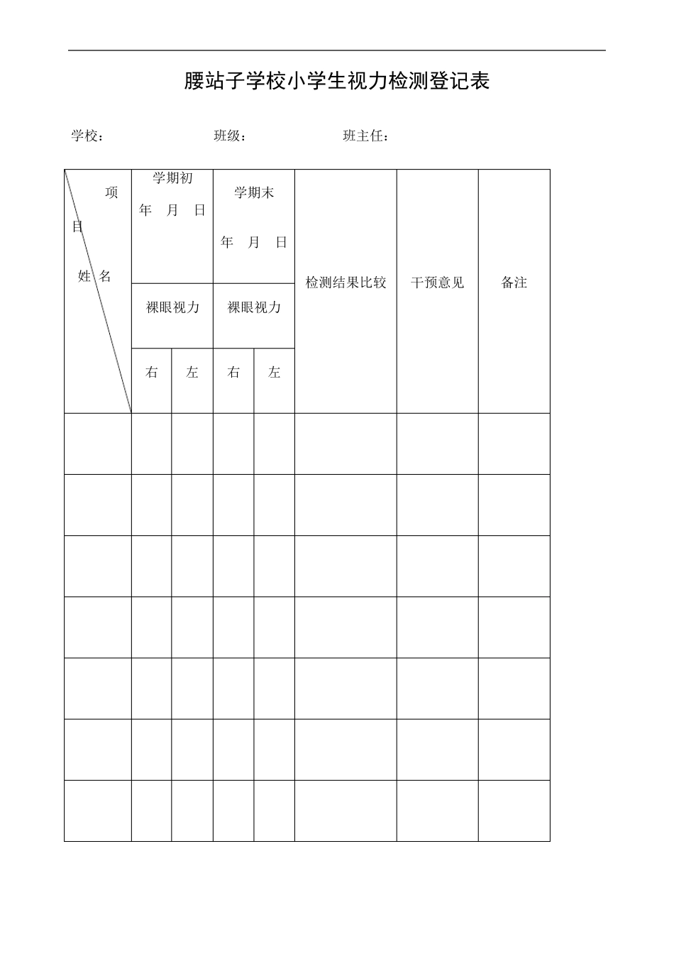 小学生视力检测登记表修订版_第2页
