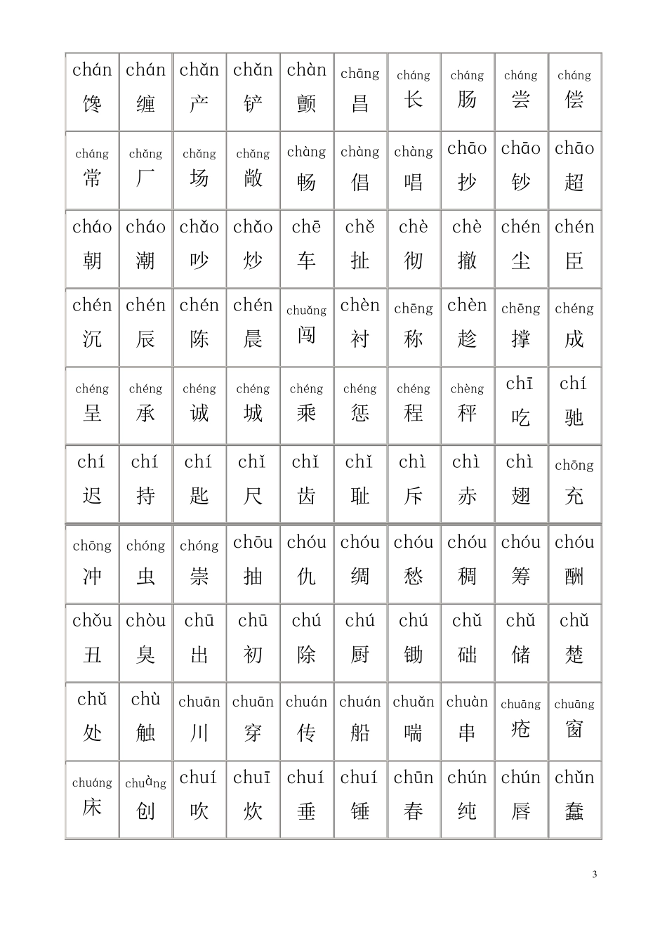 小学生识字表_第3页