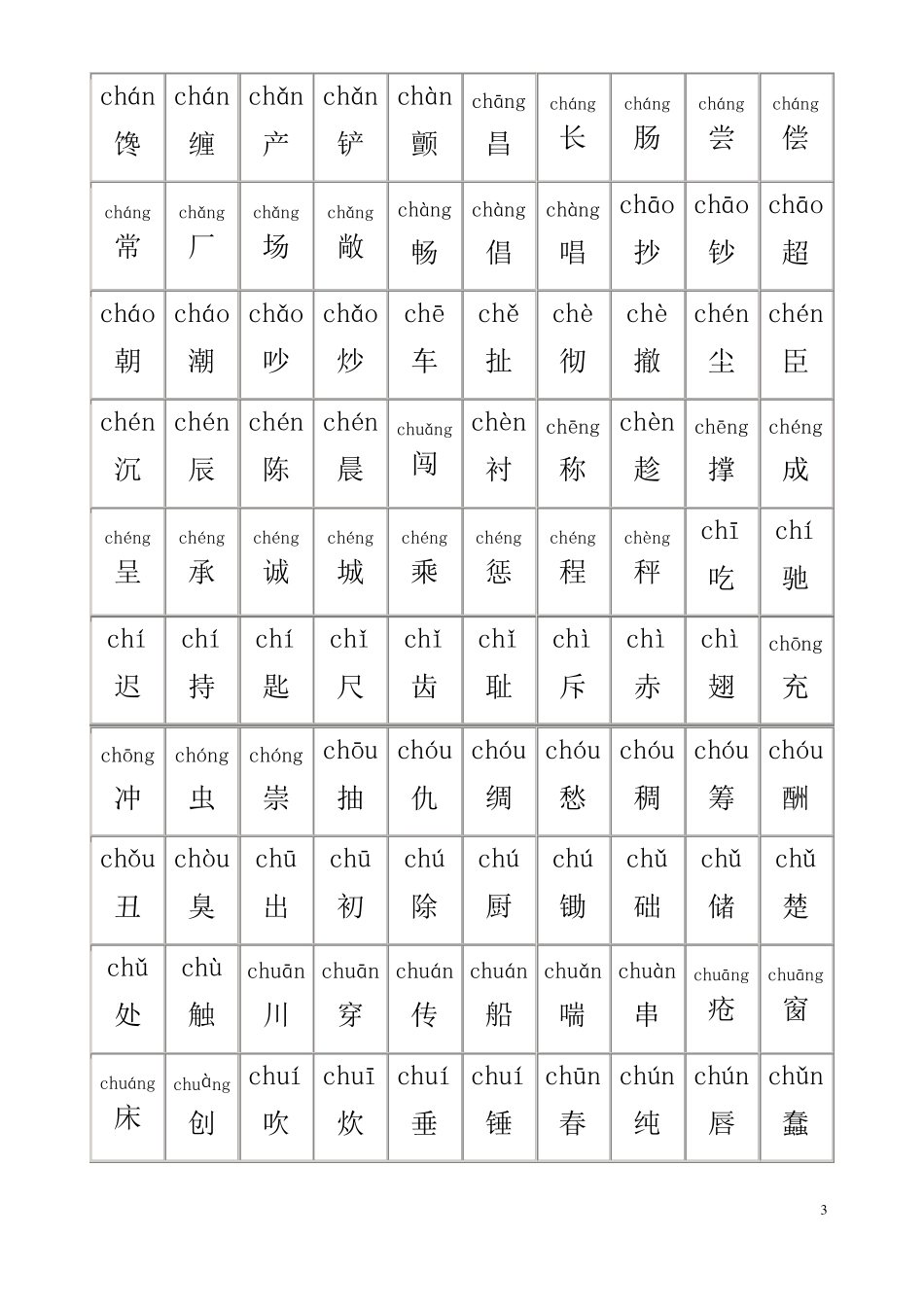 小学生识字表2_第3页