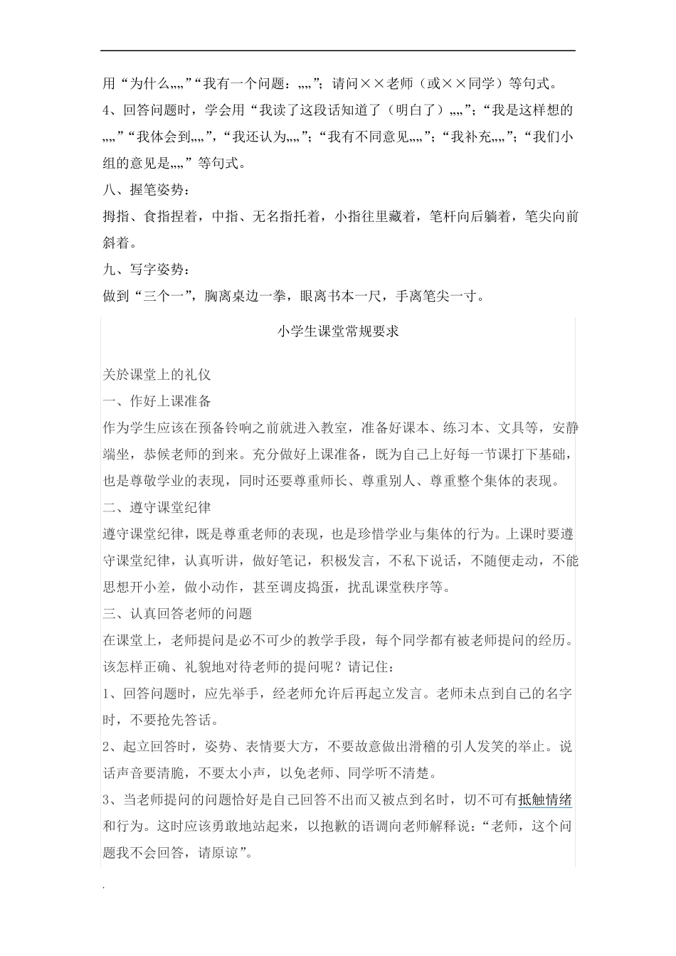 小学生课堂常规要求课件_第2页