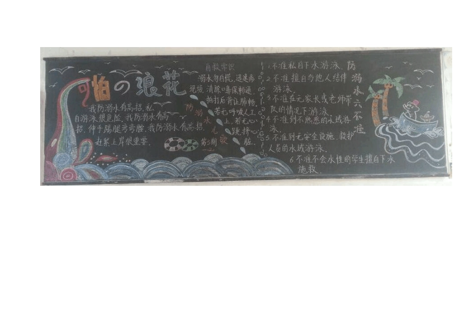 小学生防溺水黑板报_第2页