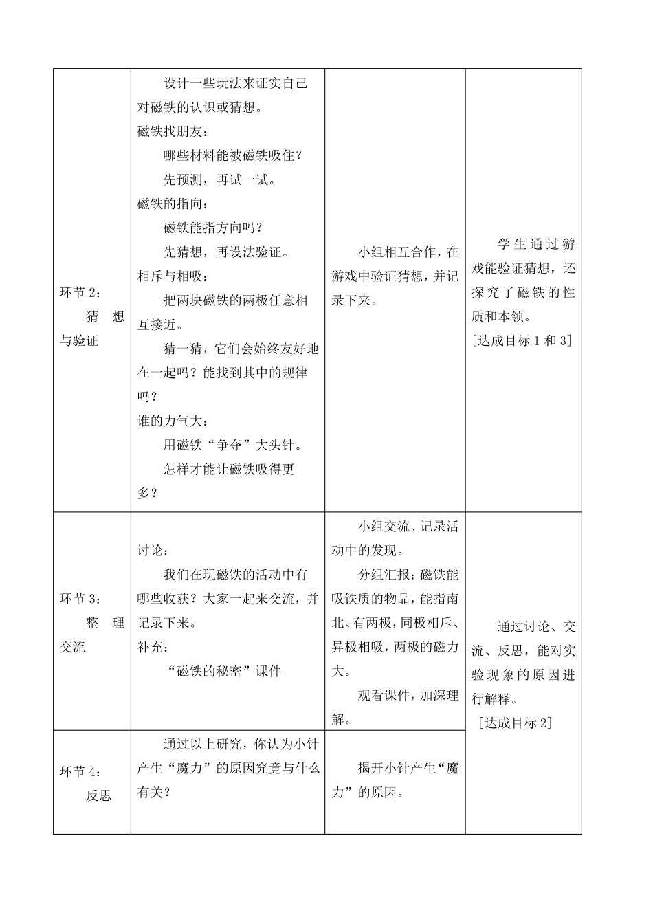 小学科学有趣的磁铁游戏教学设计教案_第3页