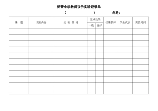 小学科学演示与分组试验记录单课件