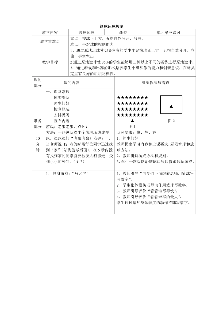 小学篮球原地运球的教学设计_第3页