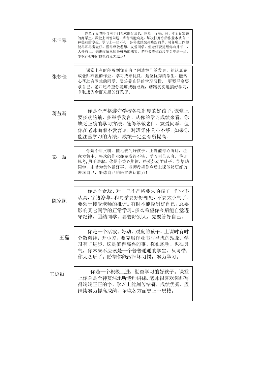 小学素质报告册_第1页
