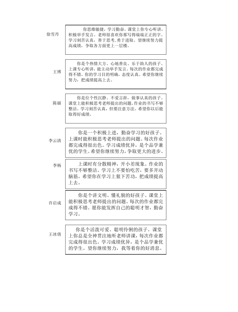 小学素质报告册_第3页