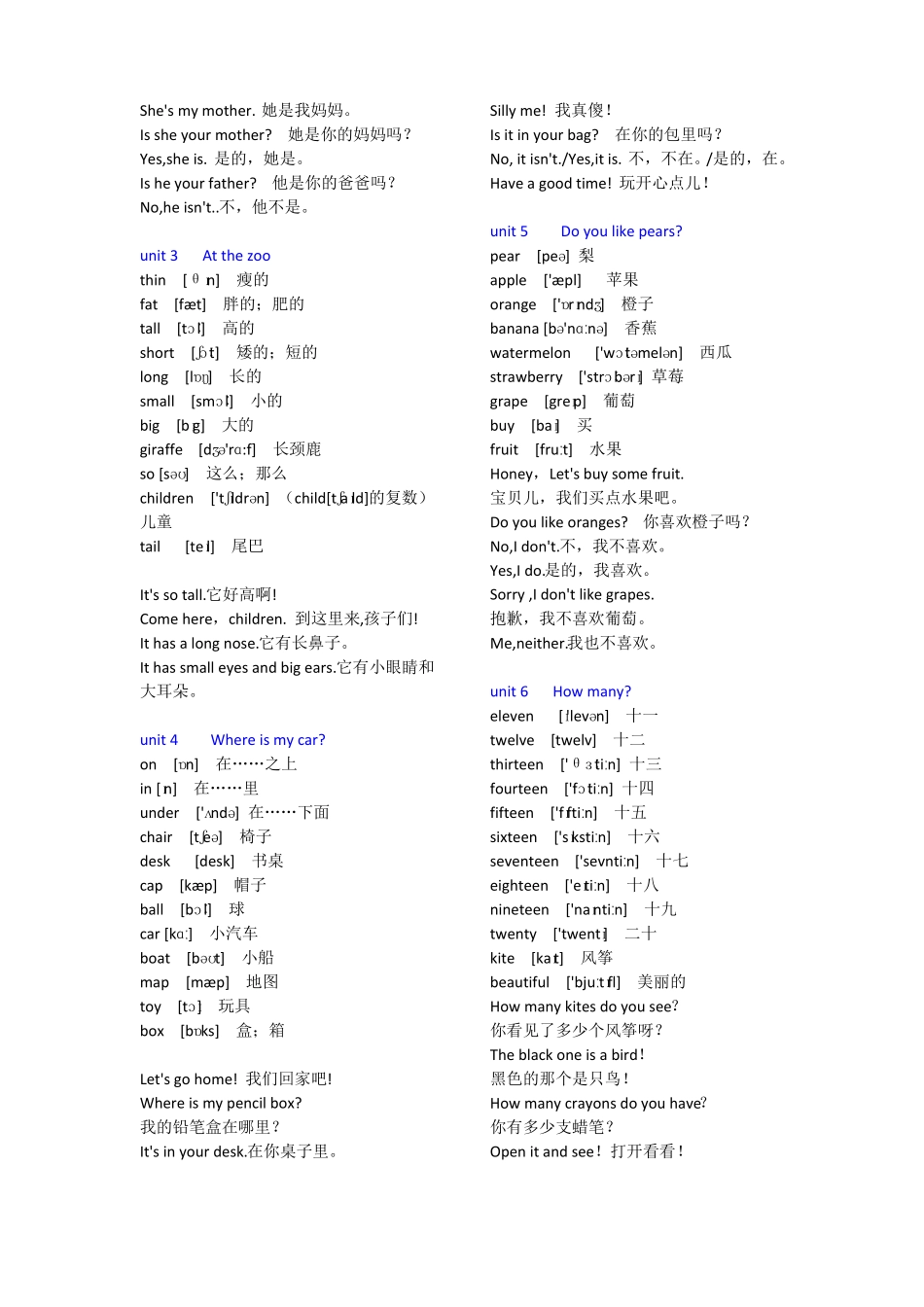 小学英语单词一览表_第3页