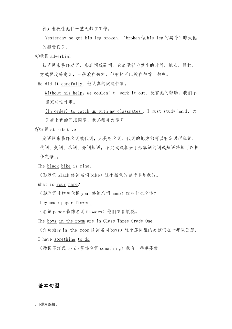 小学英语句子基本结构总结_第3页