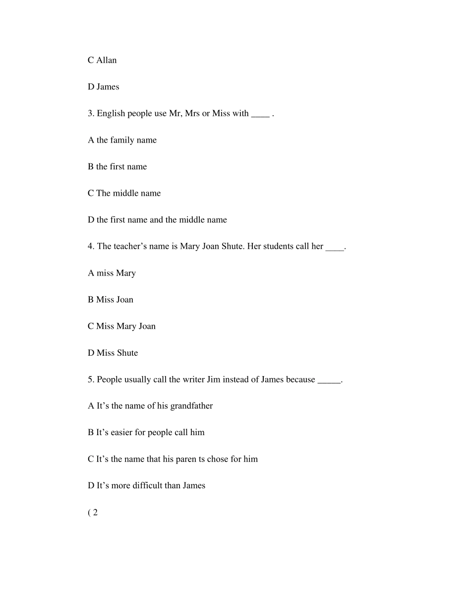 小学英语阅读理解_第2页