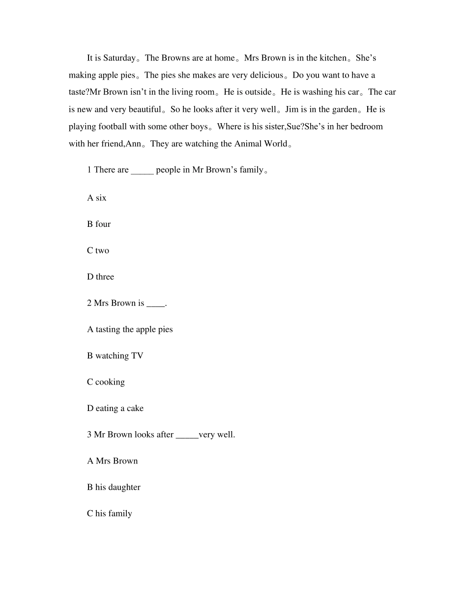 小学英语阅读理解_第3页