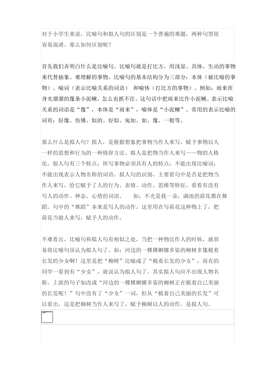 小学语文常用比喻句拟人句_第1页