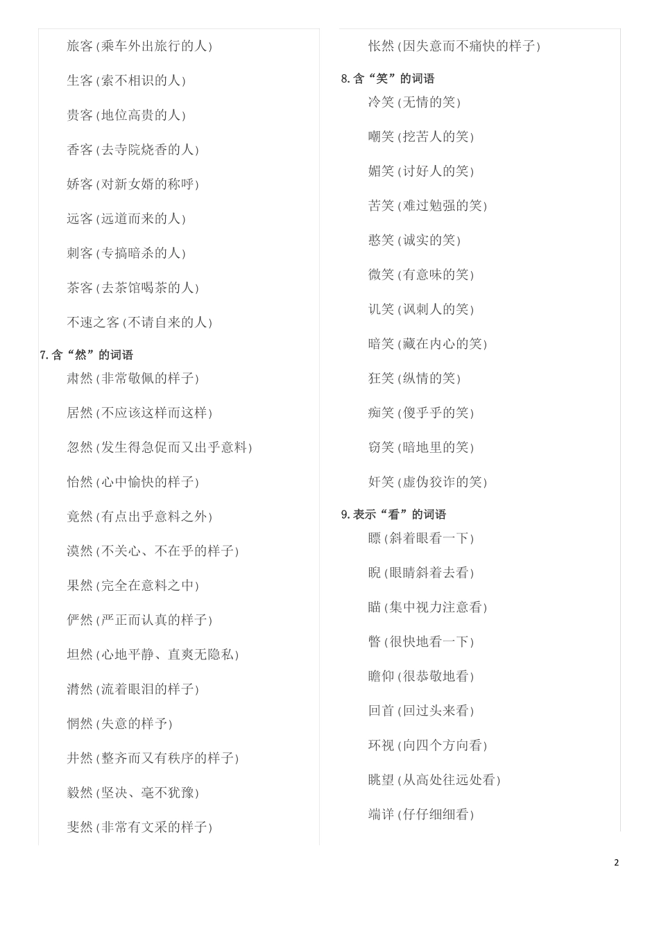 小学语文常见的词语归类_第2页