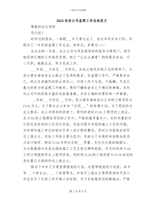 2024电信公司监理工作总结范文