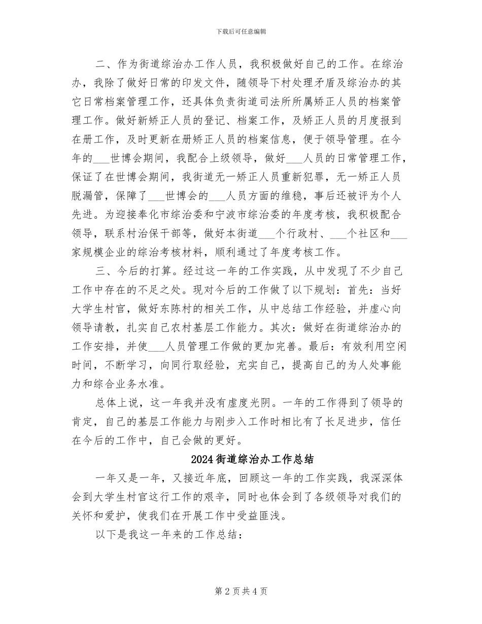 2024街道综治办个人工作总结_第2页