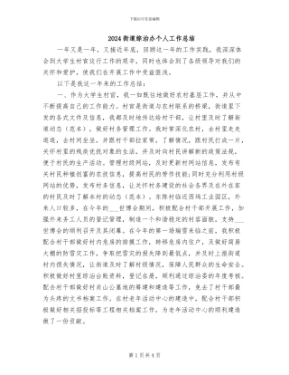 2024街道综治办个人工作总结