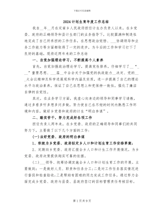 2024计划生育年度工作总结