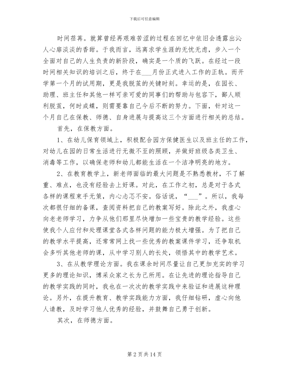 2024试用期教师个人工作总结_第2页