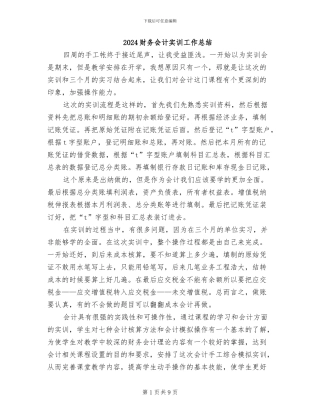 2024财务会计实训工作总结