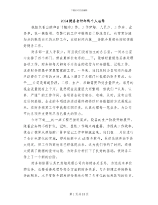 2024财务会计年终个人总结
