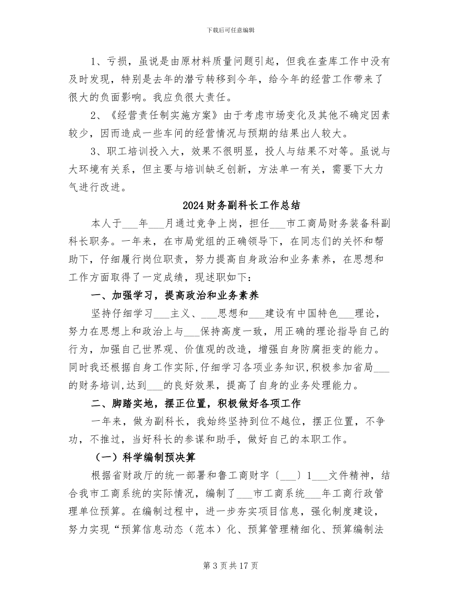 2024财务分析经理工作总结_第3页