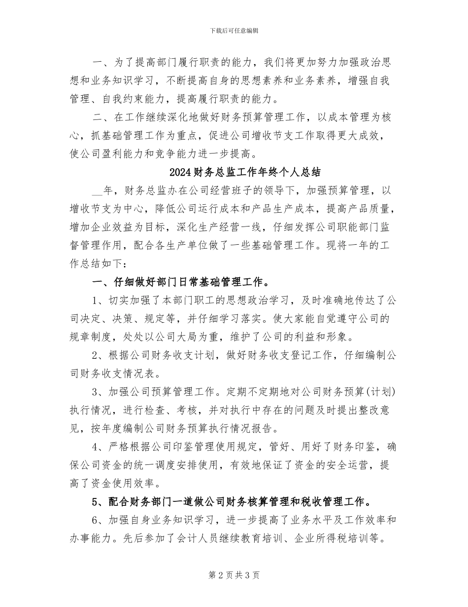 2024财务总监办公室工作总结_第2页