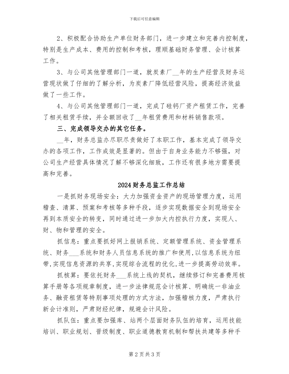 2024财务总监工作年终个人总结_第2页