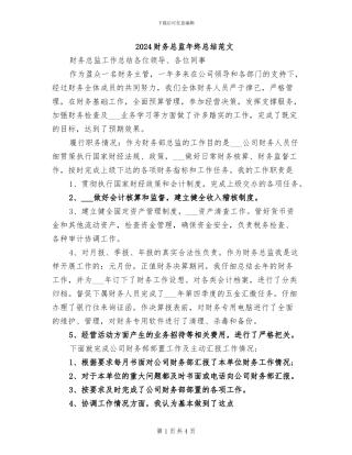 2024财务总监年终总结范文