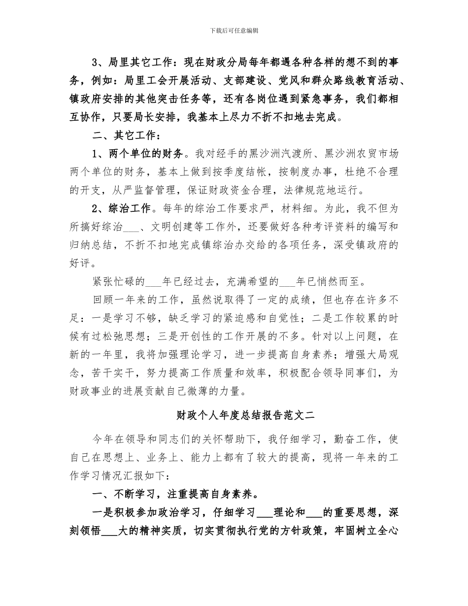 2024财政个人年度总结报告_第2页