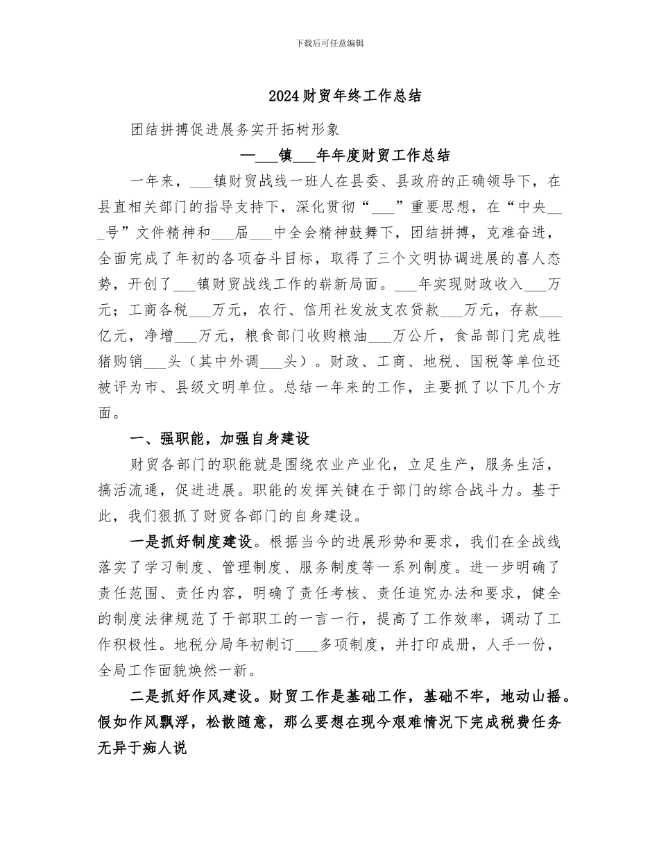 2024财贸年终工作总结_第1页