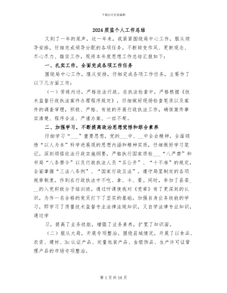 2024质监个人工作总结