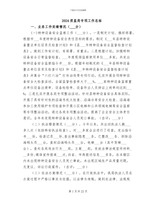 2024质监局专项工作总结