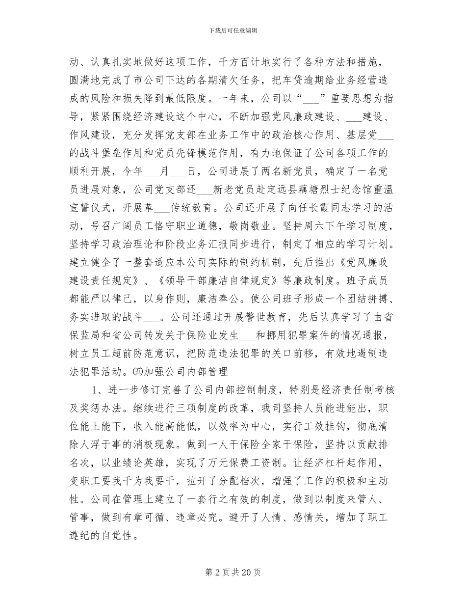 2024车险年终工作总结_第2页