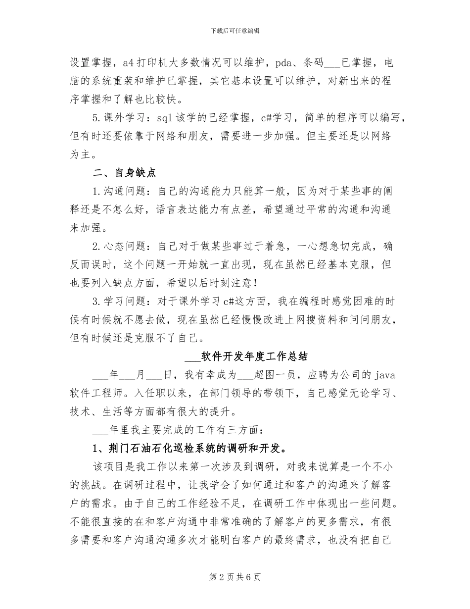 2024软件开发个人工作总结_第2页