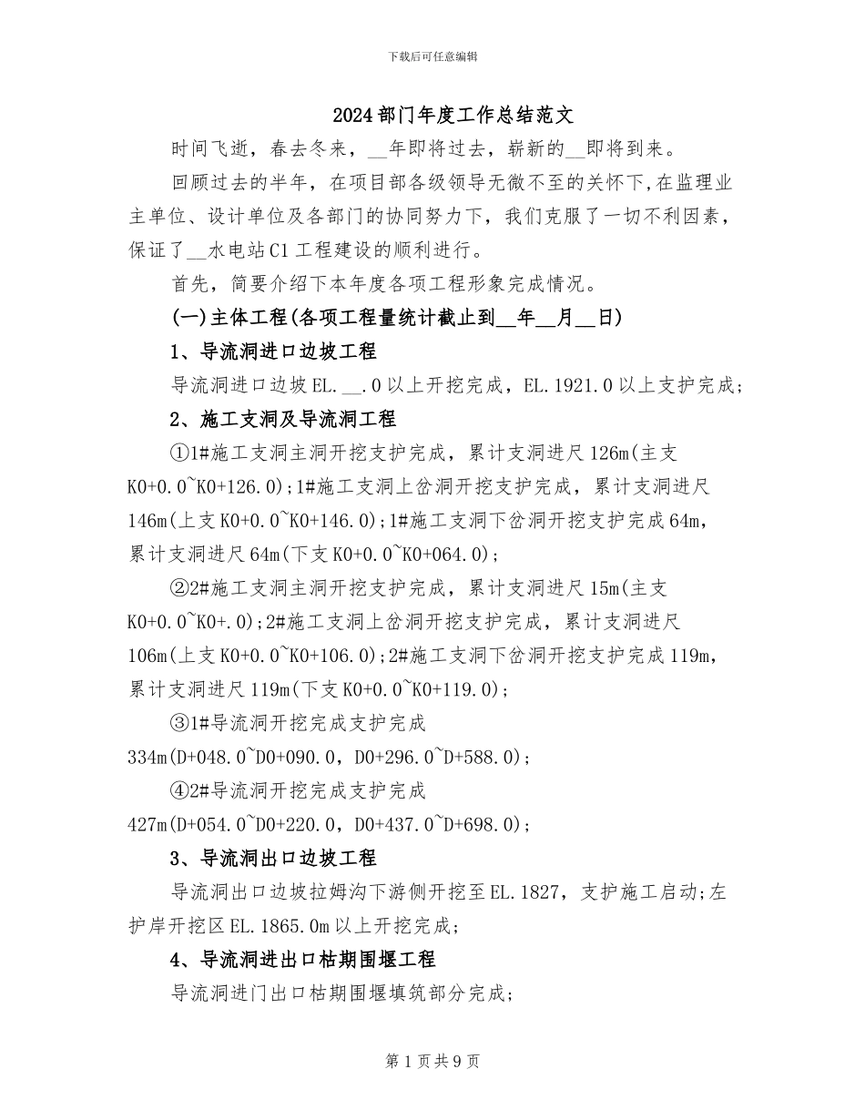 2024部门年度工作总结范文_第1页