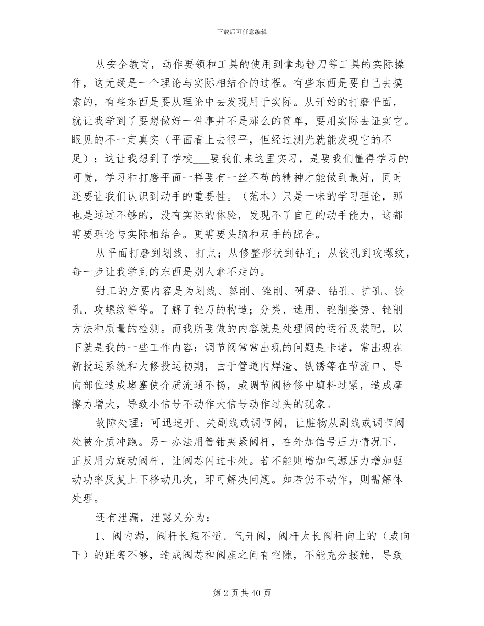 2024钳工技术年终工作总结_第2页