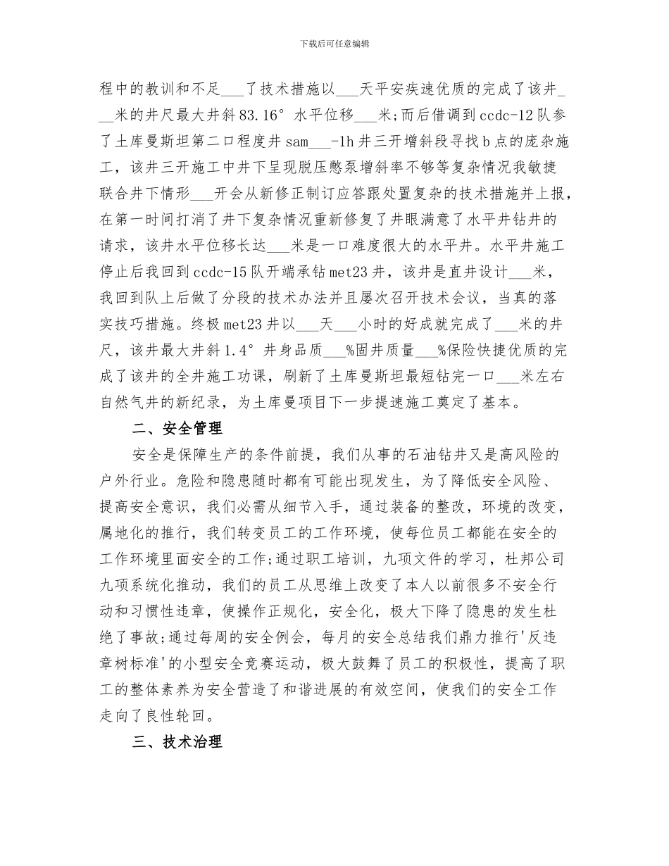 2024钻井资料统计分析个人工作总结_第3页