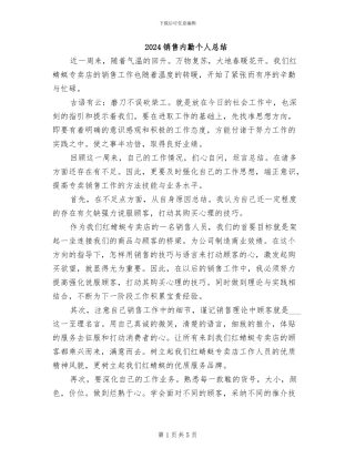 2024销售内勤个人总结