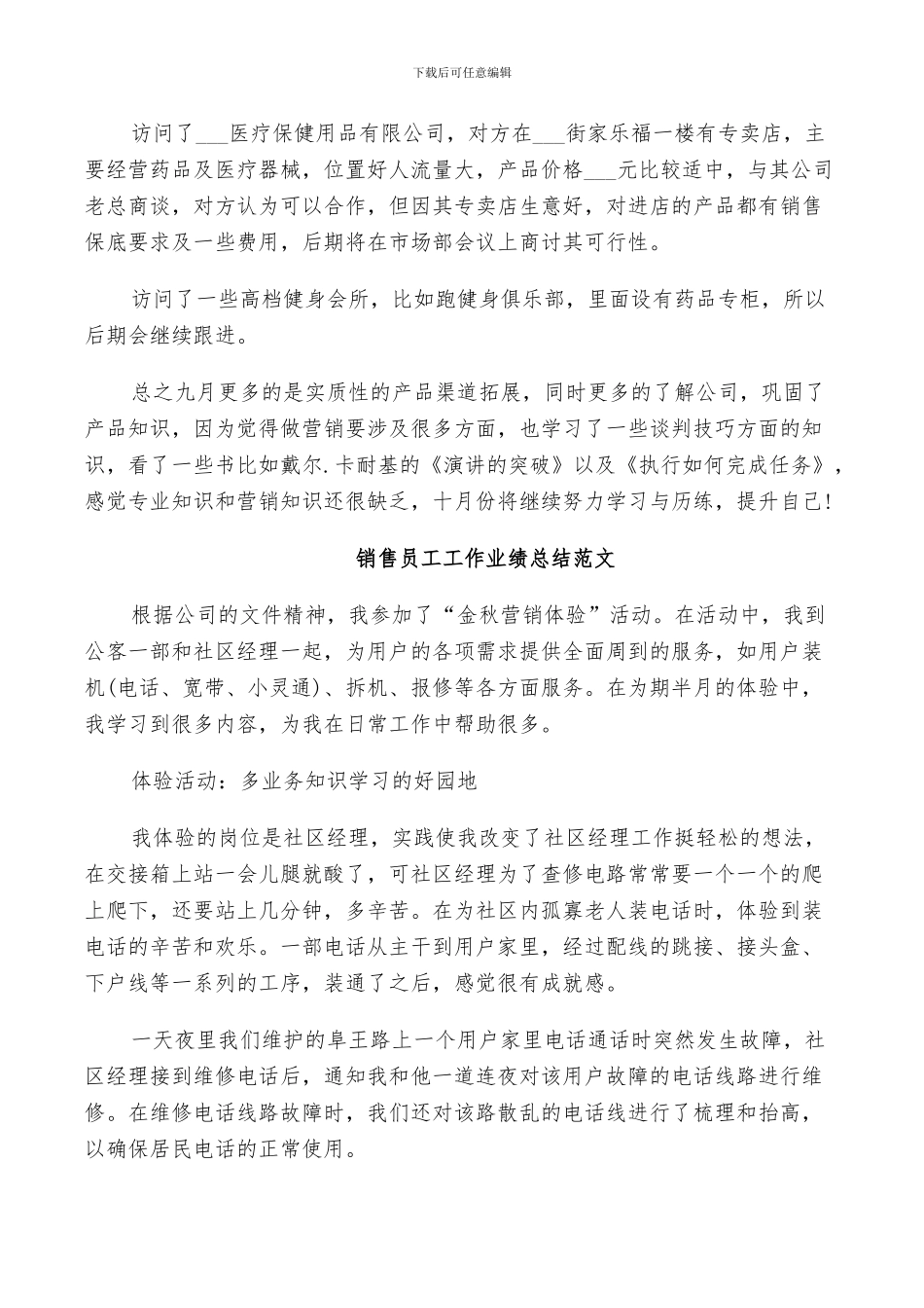 2024销售员工工作业绩总结_第2页