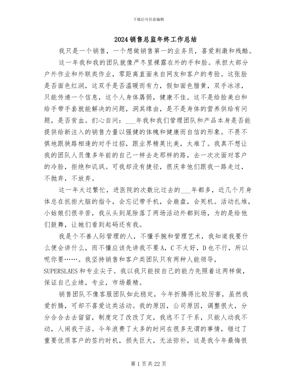 2024销售总监年终工作总结_第1页